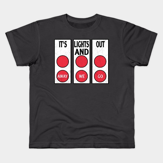 It's Lights Out And Away We Go Kids T-Shirt by Titou design